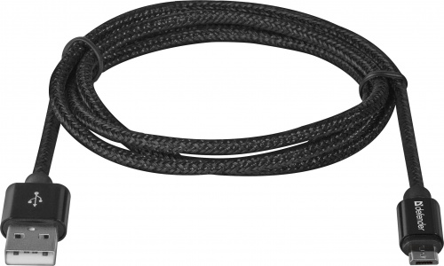 Кабель DEFENDER USB08-03T PRO USB2.0, черный, AM-MicroBM, 1m, 2.1A (1/100) (87802) фото 5