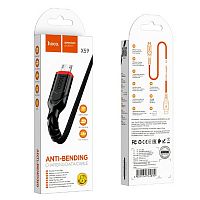 Кабель USB - микро USB HOCO X59 Victory, 1.0м, круглый, 2.4A, ткань, цвет: черный (1/33/330) (6931474744890)