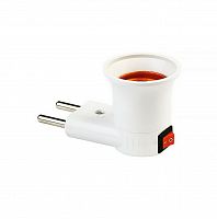 Переходник SMARTBUY вилка-Е27 с выключателем, белый (SBE-A-L-E27) (1/36)
