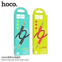 Кабель AUX, Jack 3,5mm(m) - Jack 3,5mm(m) HOCO UPA24 Smooth, 1.0м, круглый, нейлон, цвет: чёрный (1/420) (6931474789136)