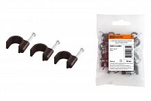 Скоба 8мм круглая пластиковая (венге) (50шт) TDM (1/400) (SQ0514-0083)