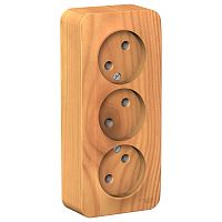 Розетка 3-м О/У BLANCA 16А IP20 250В без заземл. без защ. шторок с изолир. пластиной ясень Systeme Electric BLNRA000315 (1/6/12)