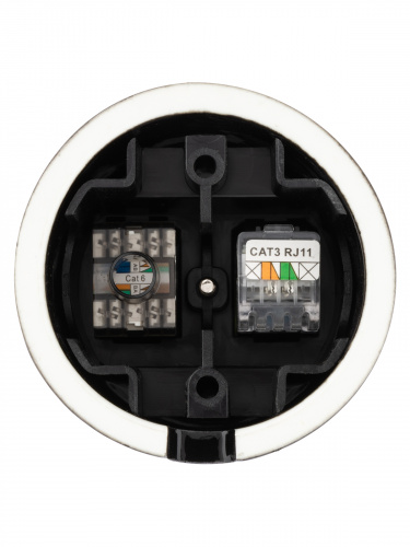 Розетка TDM телефонная RJ11 + компьютерная RJ45 черная «Болонь» (1/72) (SQ1820-0252) фото 3