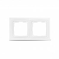 Рамка SMARTBUY 2-местная пластик белая "Нептун" (SBE-05w-Plastic-FR-2)