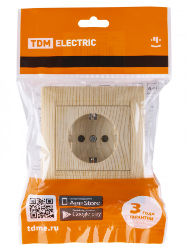 Розетка 2П+З 16А 250В сосна , с/у, "Лама" (10/120) TDM (SQ1815-0323) фото 2 Розетка 2П+З 16А 250В сосна , с/у, "Лама" (10/120) TDM (SQ1815-0323) фото 2