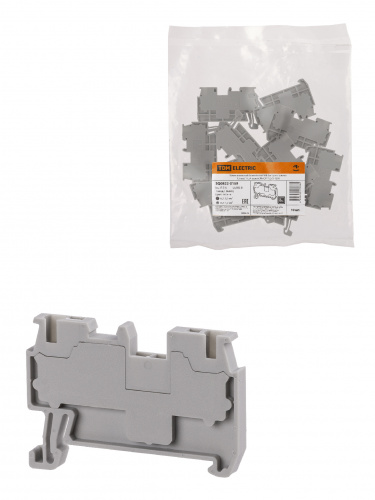 Зажим клеммный безвинтовой ЗКБ быстрого зажима 1,5 мм2 17,5А серый (Ph-C PT 1,5/S) TDM (10/600) (SQ0822-0159)