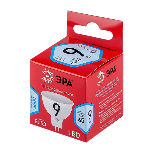 Лампа светодиодная ЭРА RED LINE LED MR16-9W-840-GU5.3 R GU5.3 9 Вт софит нейтральный белый свет (1/100) (Б0050199) фото 3