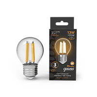 Лампа светодиодная GAUSS Filament Шар 13W 1100lm 2700К Е27 1/10/50 (105802113)