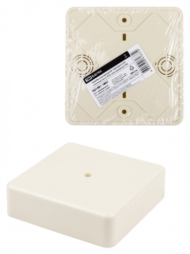 Коробка распаячная КР 100х100х29 ОП, сл. кость, IP40, инд. штрихкод TDM (42/42) (SQ1401-1807)