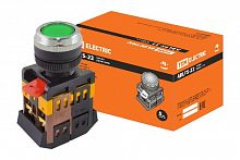 Кнопка ABLFS-22 зеленый d22мм неон/230В 1з+1р TDM (SQ0704-0009)