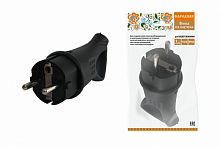 Вилка с ушком каучук 2Р+РЕ 16А 250В IP44 серии "Народная" (24/240) (SQ0612-0032)