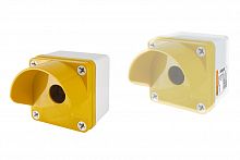 Корпус КП101 c козырьком для кнопок 1 место IP66 ABS желтый TDM (1/60) (SQ0705-0011)