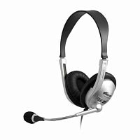 Гарнитура RITMIX RH-533 USB, накладная, шнур 2.4 м, серебро (1/40) (15115693)