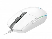 Мышь проводная игровая LOGITECH G102 Lightsync, оптическая (8000dpi) (6but), белый (1/15), (910-005809)