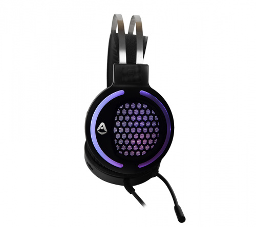 Игровая гарнитура CBR CHP 827 Armor, микрофон с шумоподав., USB/2хмини-джек 3,5 мм, LED-подсветка,  каб. 2,1 м, USB, чёрный (1/30) фото 7