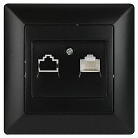 Розетка INTRO информационная RJ45, СУ, Solo, антрацит (10/200/2400) 4-303-05 (Б0043386)