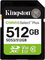 Карта памяти SDXC  512GB  Kingston Class 10 UHS-I U3 V30 Canvas Select Plus (150 Mb/s) (SDS3/512GB)