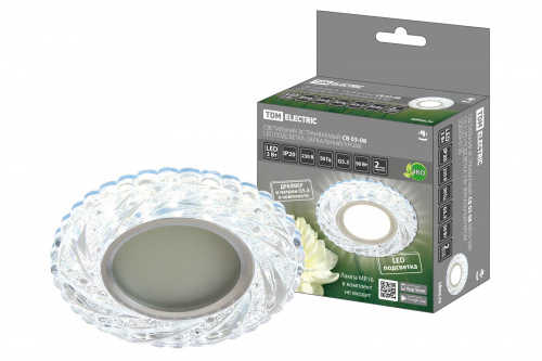 Светильник светодиодный TDM встраиваемый СВ 03-08 MR16 50Вт G5.3 подсветка 3 Вт зеркальный/хром (1/10/100) (SQ0359-0136) Светильник светодиодный TDM встраиваемый СВ 03-08 MR16 50Вт G5.3 подсветка 3 Вт зеркальный/хром (1/10/100) (SQ0359-0136)