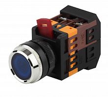 Кнопка ЭРА ABLFS-22 синий d22мм неон/240В 1з+1р (10/400/3200)