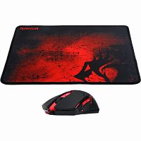 Мышь проводная REDRAGON + ковер комплект M601BA RU, черный/красный (1/20) (78226)