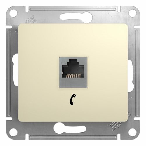 Механизм розетки телефонной 1-м С/У GLOSSA RJ11 беж. Systeme Electric GSL000281T (1/10/160)
