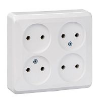 Розетка 4-м О/У ЭТЮД 16А IP20 без заземл. бел. Systeme Electric PA16-205B (1/7/84)