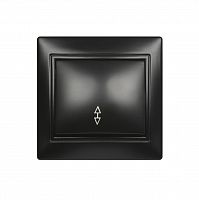 Выключатель SMARTBUY скрытая установка, проходной 1-клавишный 10А черный "Венера" (SBE-01b-10-SW12-0-c)