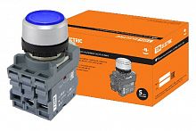 Кнопка MP1-21L(LED) в сборе d22мм/24В 1з+1р синяя TDM (SQ0747-0020)