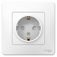 Розетка 1-м С/У BLANCA 16А IP20 250В с заземл. защ. шторки бел. Systeme Electric BLNRS001111 (1/10/60)