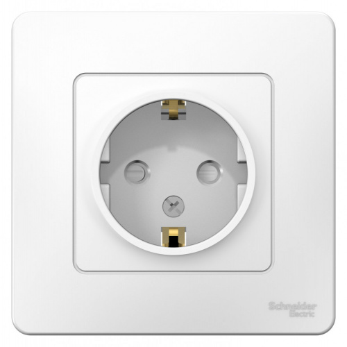 Розетка 1-м С/У BLANCA 16А IP20 250В с заземл. защ. шторки бел. Systeme Electric BLNRS001111 (1/10/60)