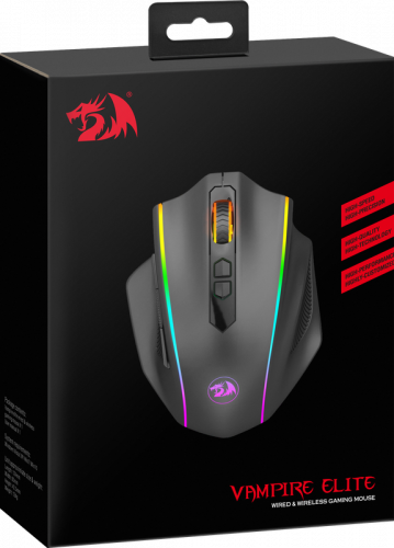Беспроводная игровая мышь REDRAGON Vampire Elite Оптика, RGB, 16000 DPI, б.п., черный  (1/40) (77752) фото 2