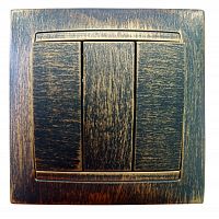 Выключатель 3-х кл. 10А старинная бронза с/у, "Лама" (10/120) TDM (SQ1815-0745)