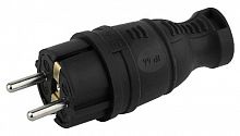 Вилка каучуковая ЭРА V8-B-IP44 з/з прямая 16A IP44 черная (1/360)