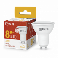 Лампа светодиодная IN HOME JCDRC-VC 8Вт 230В GU10 3000К 720Лм (10/100) (4690612023427)