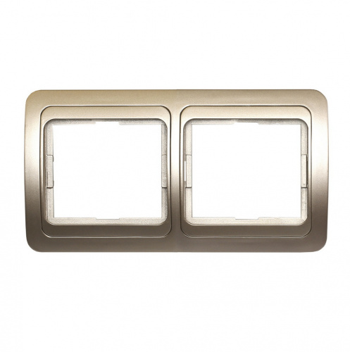 Рамка SMARTBUY 2-местная горизонтальная шампань "Марс" (SBE-02c-00-FR-2)