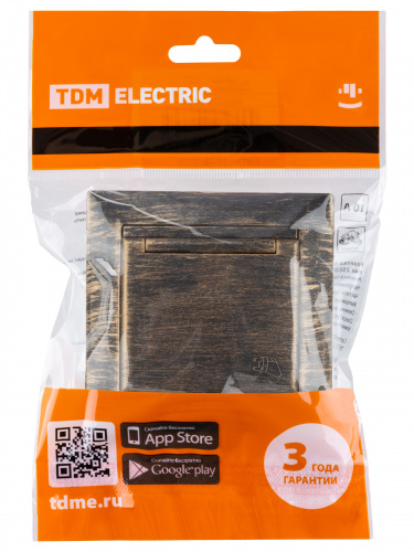 Розетка 2П+З 16А 250В IP44 с крышкой старинная бронза с/у, "Лама" (1/10) TDM (SQ1815-0767) фото 2 Розетка 2П+З 16А 250В IP44 с крышкой старинная бронза с/у, "Лама" (1/10) TDM (SQ1815-0767) фото 2