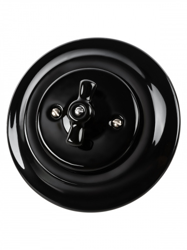 Выключатель скрытой установки фарфоровый поворотный перекрёстный с ручкой (бантик) 10А черный «Болонь» TDM (SQ1820-0215) фото 6 Выключатель скрытой установки фарфоровый поворотный перекрёстный с ручкой (бантик) 10А черный «Болонь» TDM (SQ1820-0215) фото 6