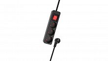 Сетевой фильтр RITMIX RM-330K Black, удлинитель, 3 розетки, кнопка питания, кабель медный 3м, 16А, 3680Вт, с заземлением (1/20) (80004142)