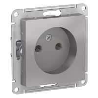 Механизм розетки 1-м С/У ATLASDESIGN 16А IP20 без заземл. алюм. Systeme Electric ATN000341 (1/10/60)