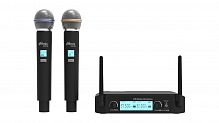 Микрофонная система RITMIX RWM-222, черный, беспроводная, 2 микрофона, радиус 50м.(1/6) (80000157)