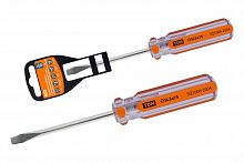 Отвертка шлицевая прозрачная рукоятка углеродистая сталь тип SL 5.0x75 мм серия "Гранит" TDM (1/24/240) (SQ1006-2004)
