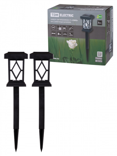 Набор Светильников TDM СП "Торо" на солнечных батареях, пластик, 10х44 cм, 2 шт, (1/12) (SQ0330-0107) Набор Светильников TDM СП "Торо" на солнечных батареях, пластик, 10х44 cм, 2 шт, (1/12) (SQ0330-0107)