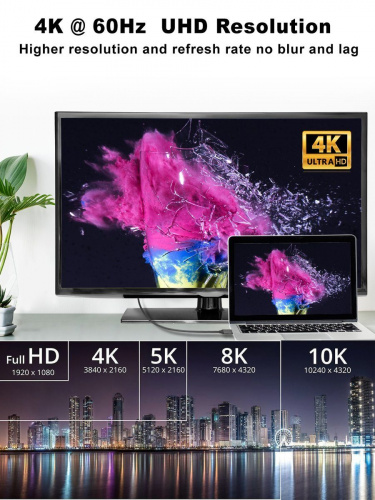 Кабель соединительный mini DP--> DP v1.2 4K*60Hz, 1,8м, TELECOM (TA681-1.8M) фото 2