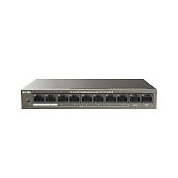 Неуправляемый 8 портовый PoE коммутатор Tenda TEF1110P-8-63W, 8*10/100 Mbps Base-TX (Data/Power) 2*10/100 Mbps Base-TX(Data) (1/10)
