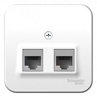 Розетка компьютерная 2-м О/У BLANCA RJ45 кат.5E с изолир. пластиной бел. Systeme Electric BLNIA045451 (1/12/72)