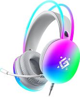 Гарнитура игровая DEFENDER Ignis, провод 2м, RGB, белый(1/12) (64440)