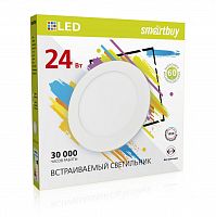 Светильник светодиодный SMARTBUY даунлайт встраиваемый круглый белый 24w/4000K/IP20 (SBL-DL-24-4K) (1/20)