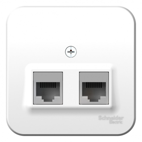 Розетка компьютерная 2-м О/У BLANCA RJ45 кат.5E с изолир. пластиной бел. Systeme Electric BLNIA045451 (1/12/72)