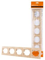 Рамка 5-ти постовая горизонтальная сосна , с/у, "Лама" (10/120) TDM (SQ1815-0337)