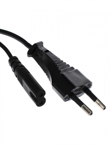 Кабель для аудио-видео техники IEC-320-C7--розетка 220V, 2-pin 1,8m ,черный, Telecom <TP228-1.8-B>(1/250)